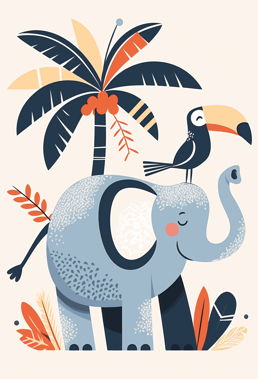 Cute Elephant Club original repeating artwork