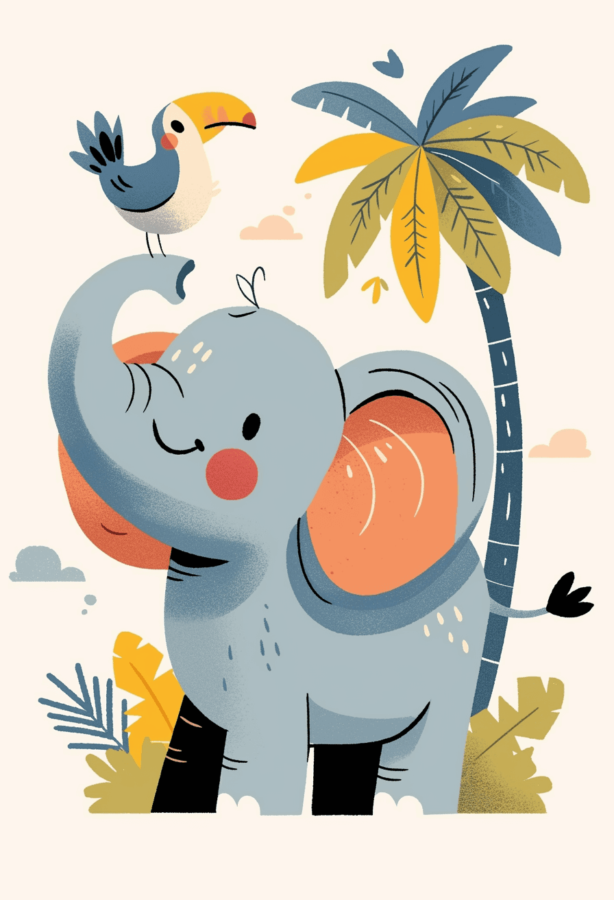 Cute Elephant Crew original repeating artwork