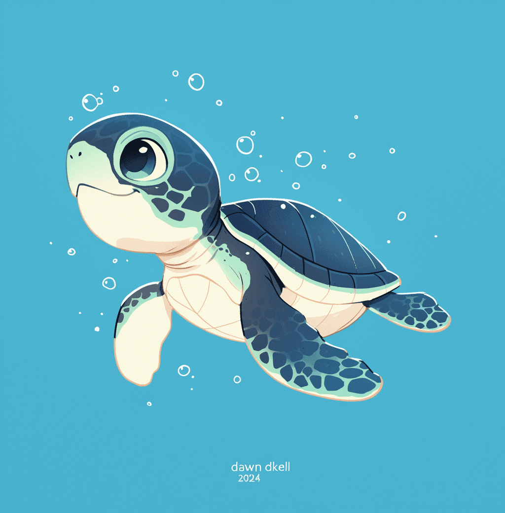Turtle Tune original repeating artwork