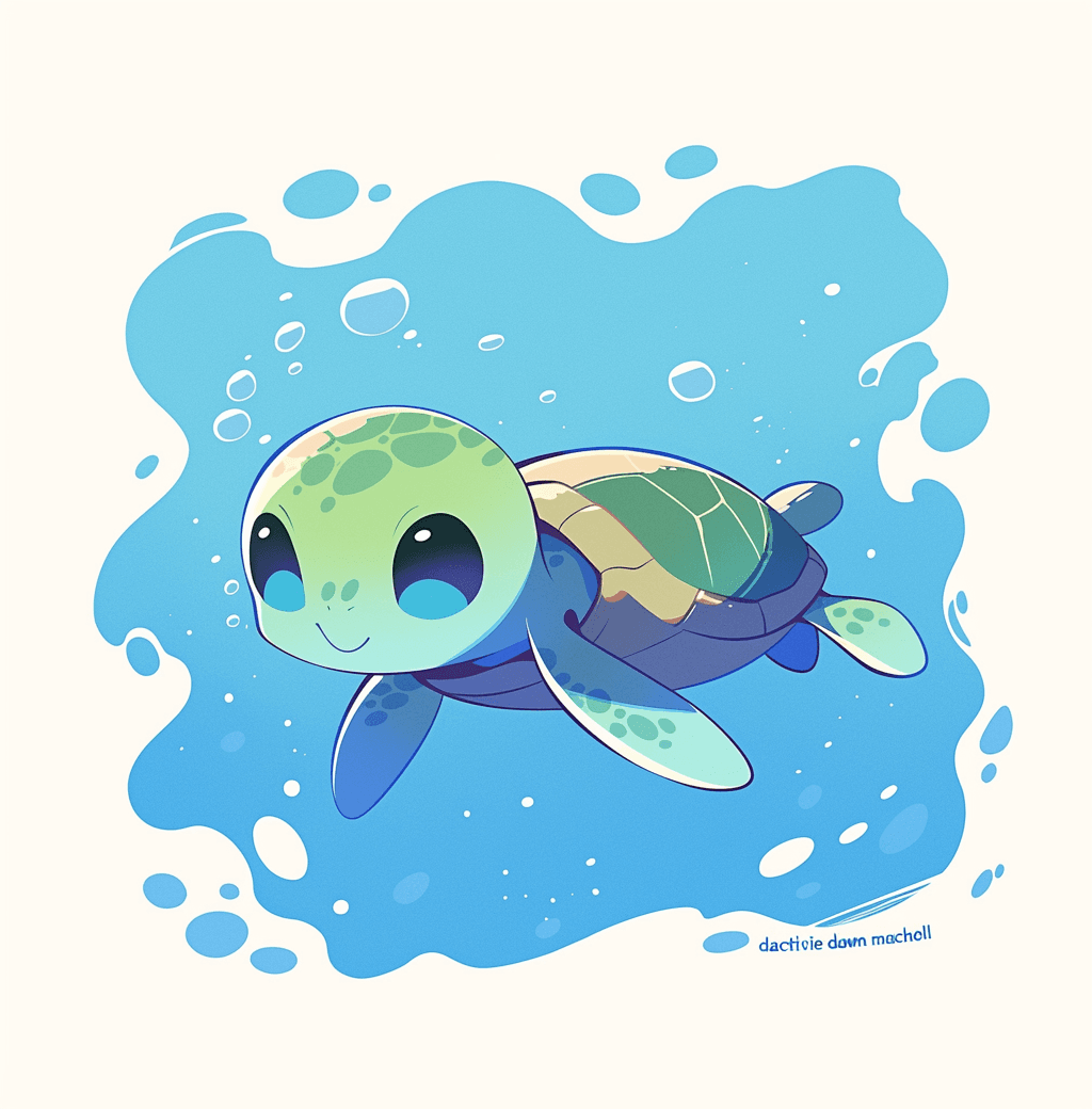 Turtle Rhythm original repeating artwork