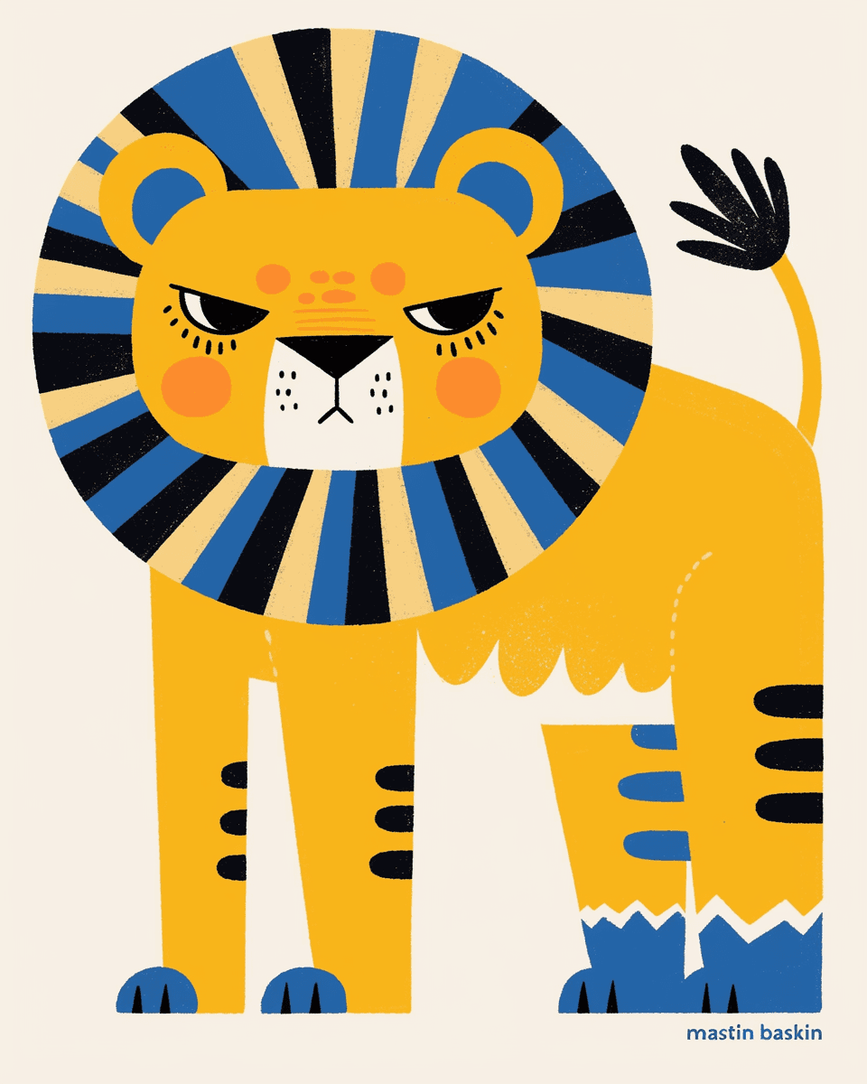 Lion Spark original repeating artwork