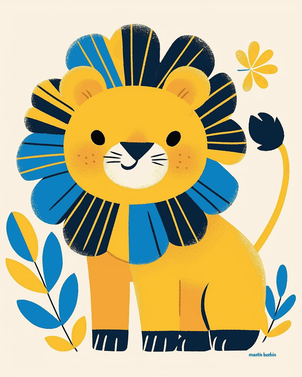 Lion Flip original repeating artwork
