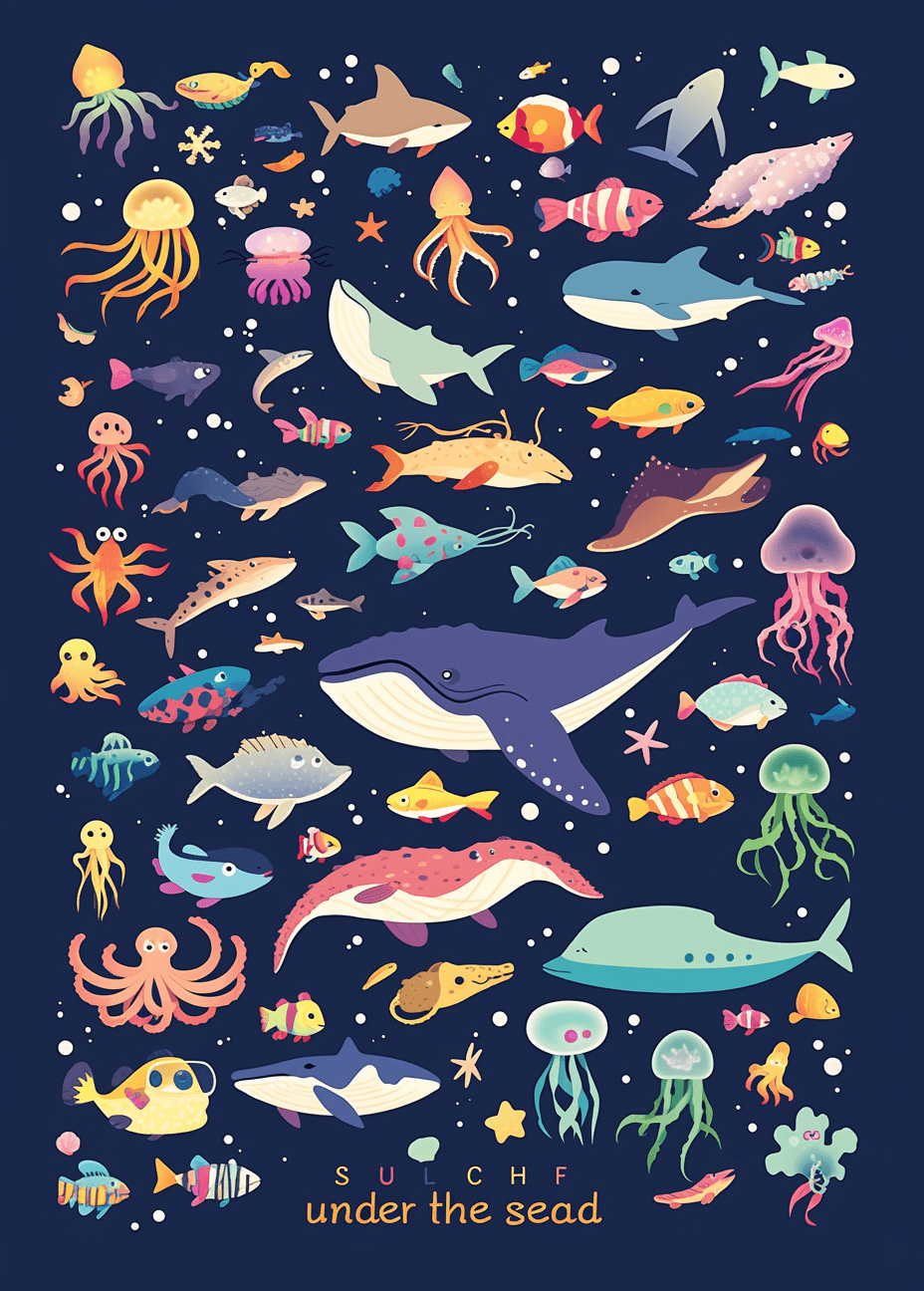 Fish Neon original repeating artwork