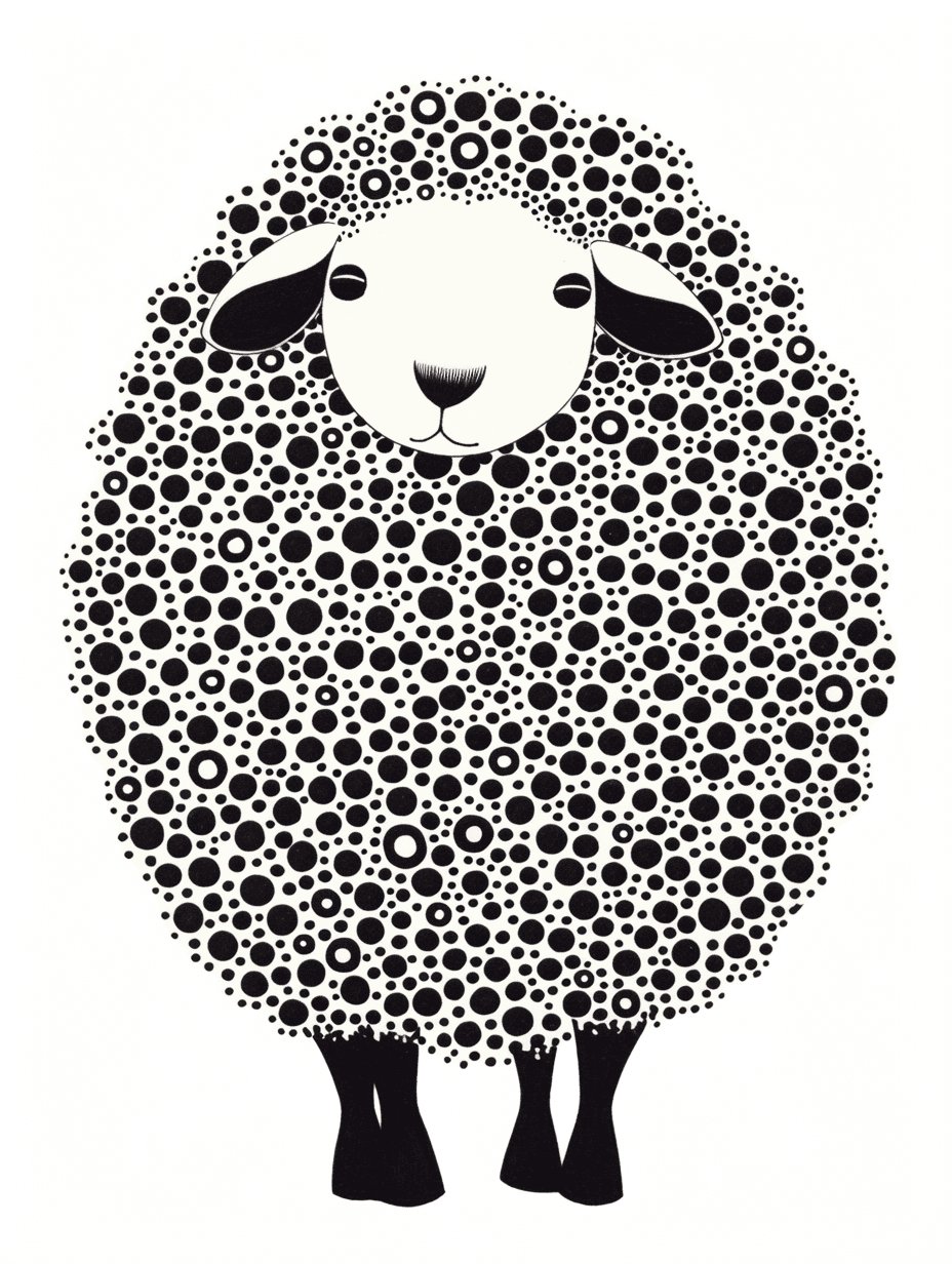 Sheep Glow original repeating artwork