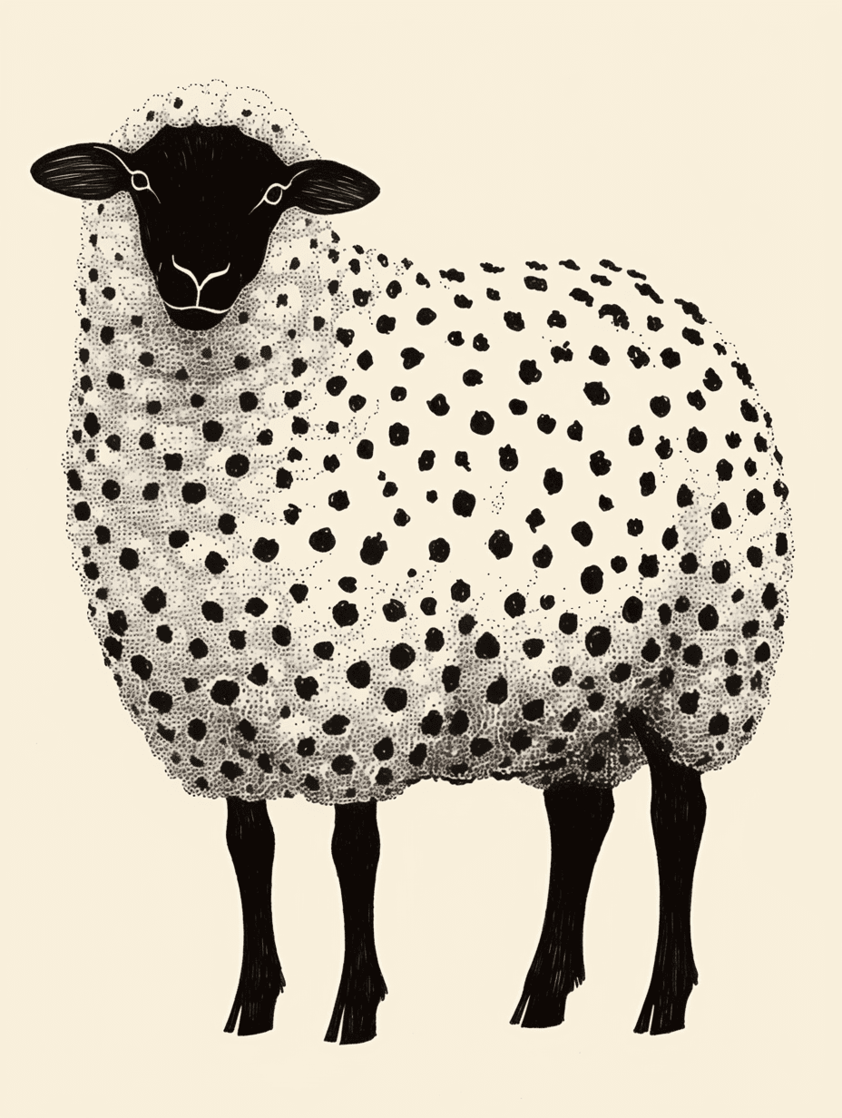 Sheep Golden original repeating artwork