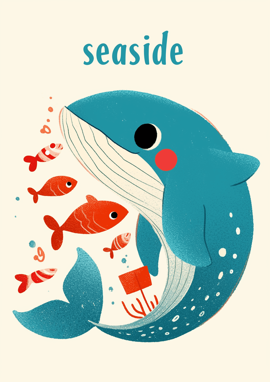 Whale Sprint original repeating artwork