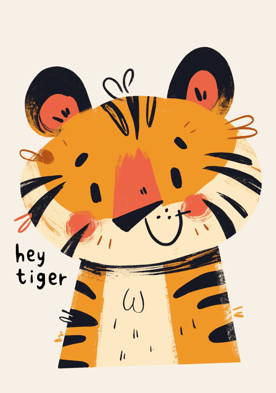 Tiger Night original repeating artwork