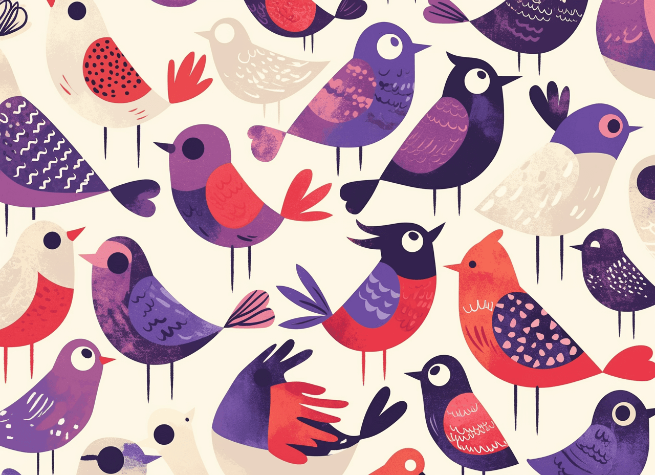 Bird Silver original repeating artwork