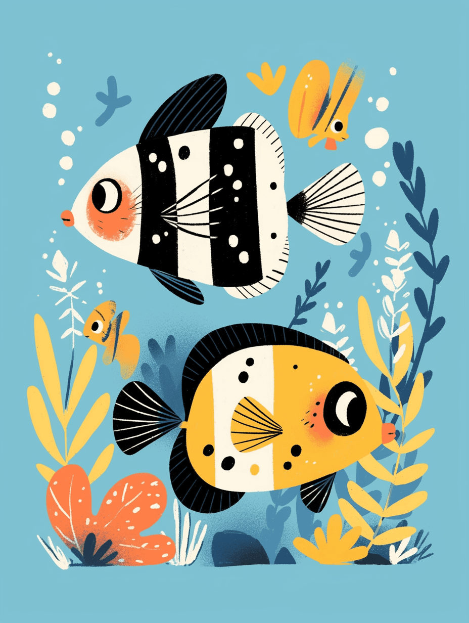 Fish Flow original repeating artwork