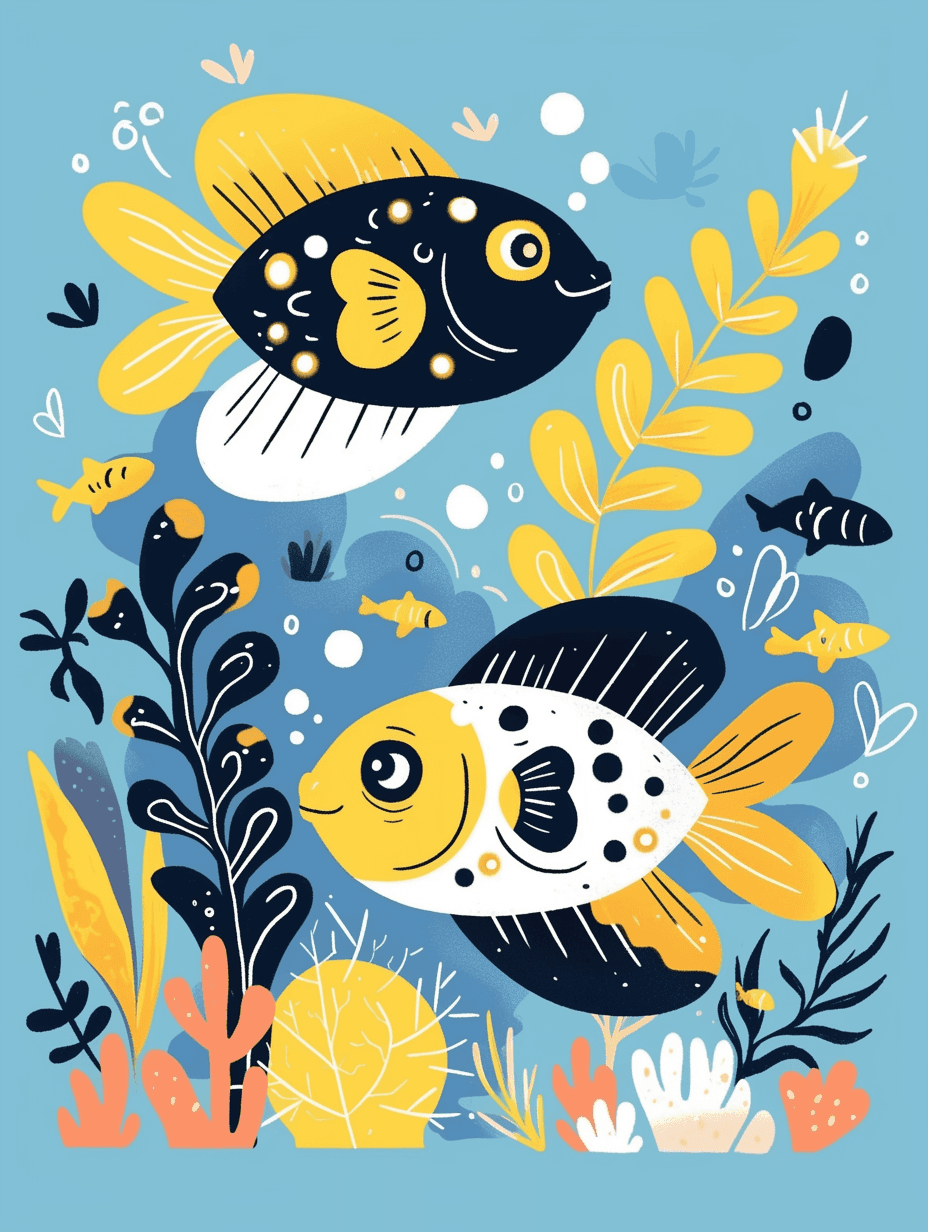 Fish Rest original repeating artwork