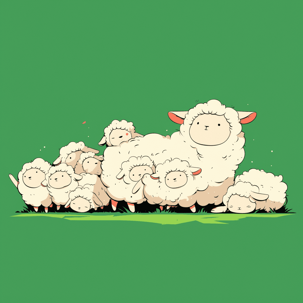 Sheep Sunlit original repeating artwork
