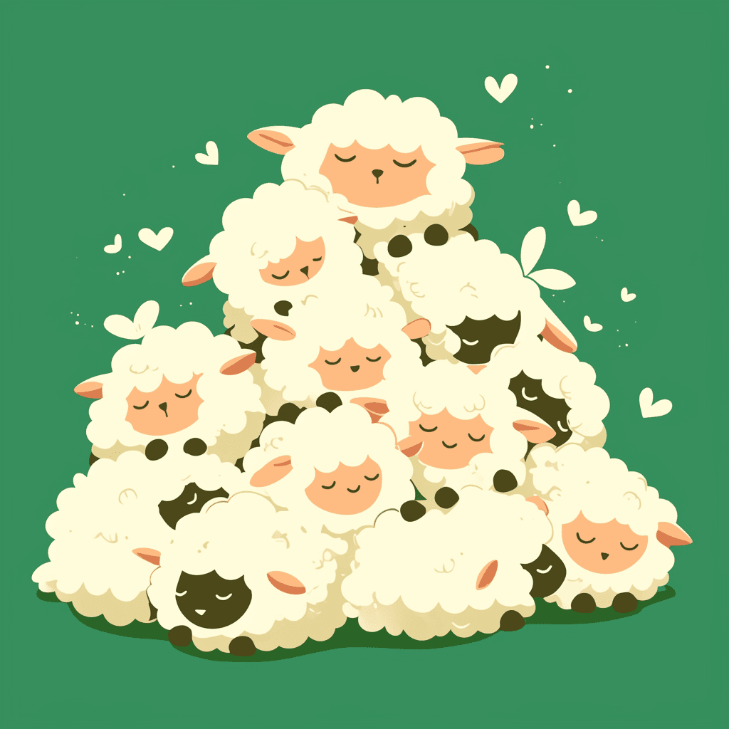 Sheep Sunrise original repeating artwork