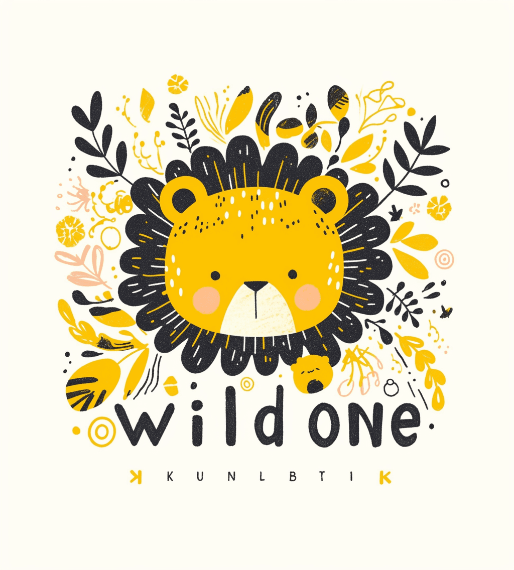 Lion Duo original repeating artwork
