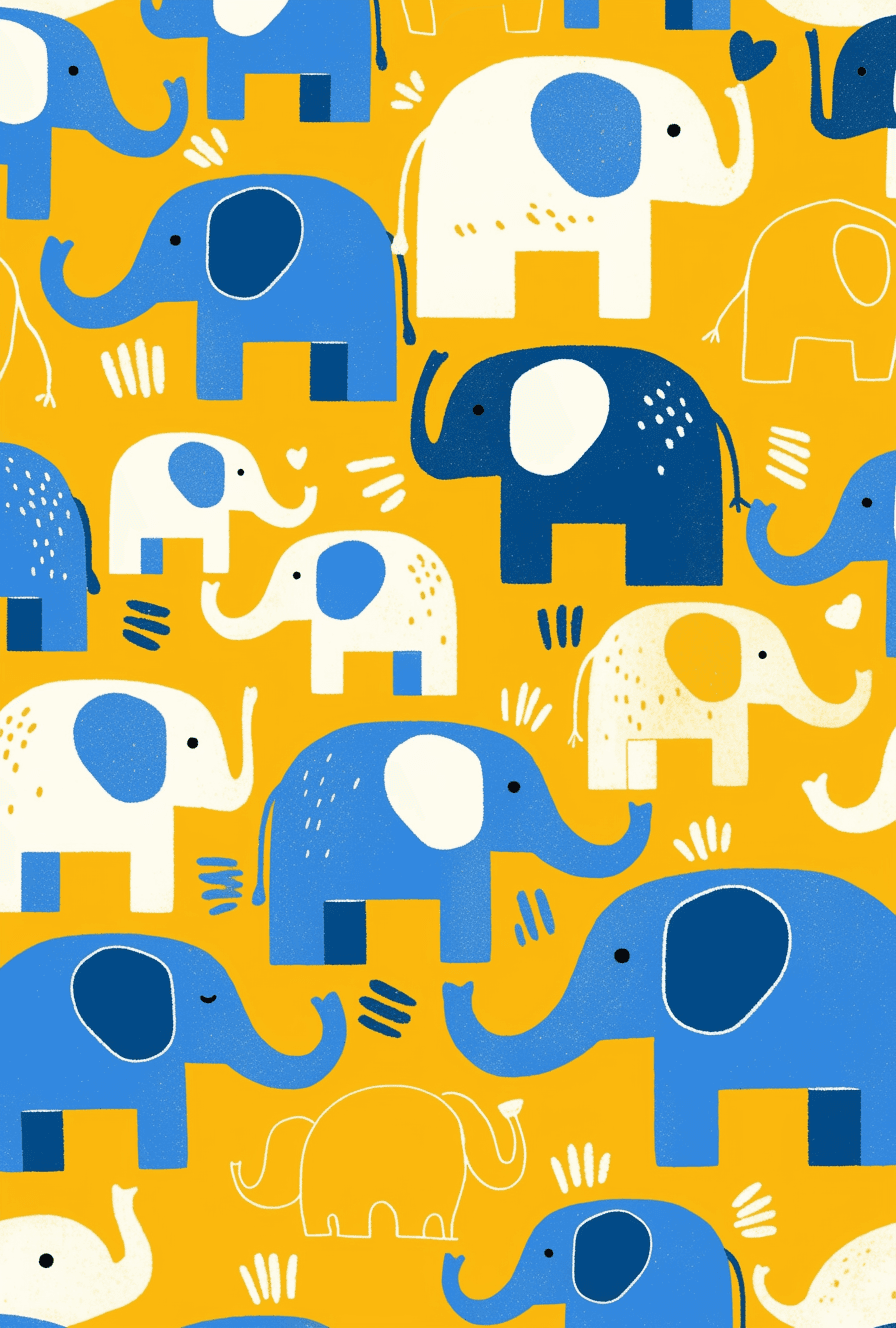 Elephant Pastel original repeating artwork