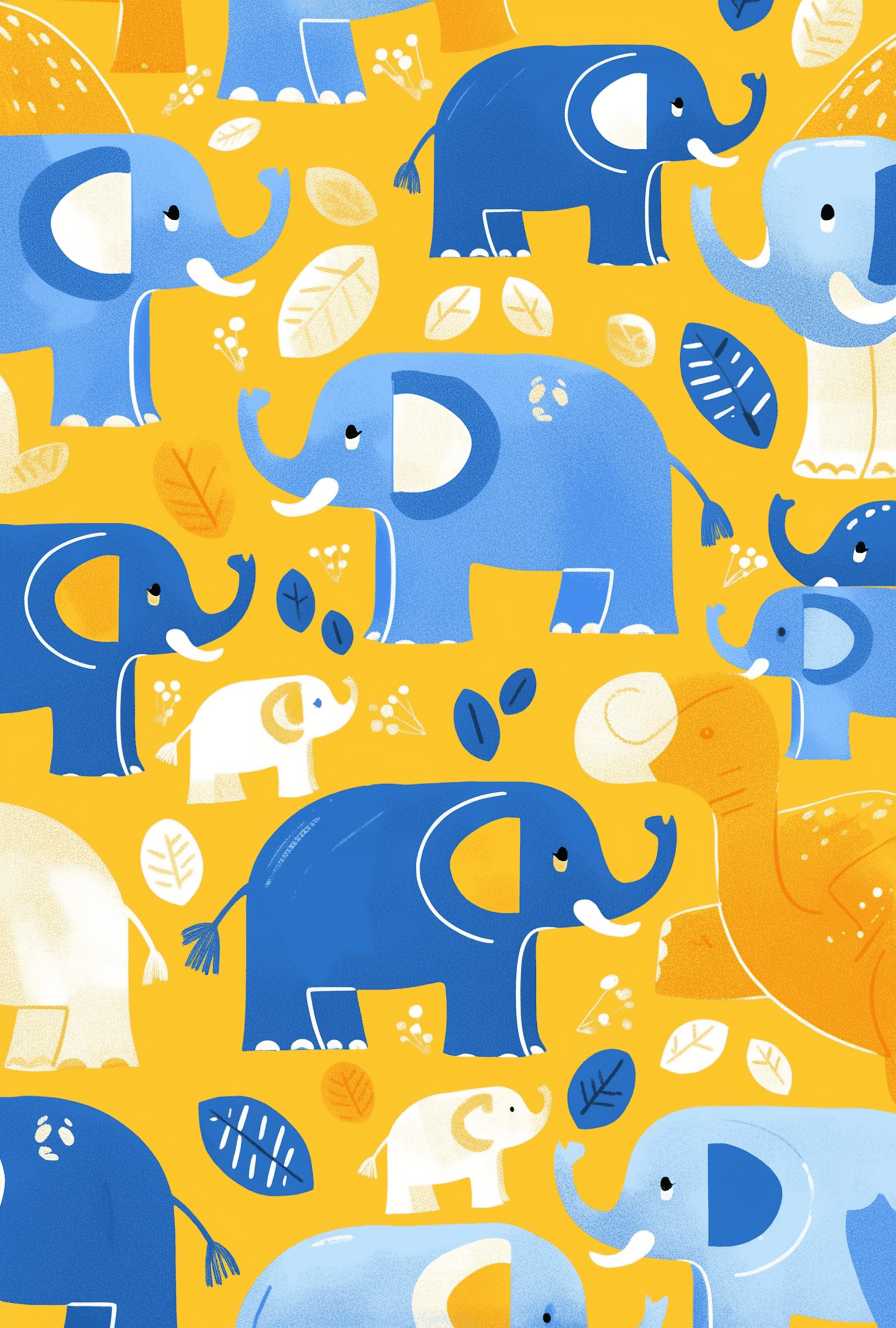 Elephant Roam original repeating artwork