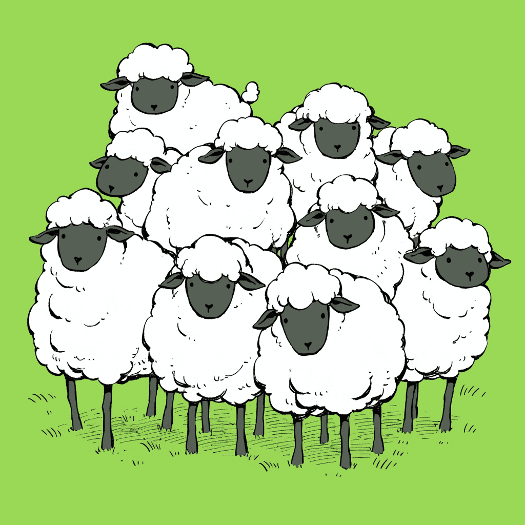 Sheep Moonlit original repeating artwork