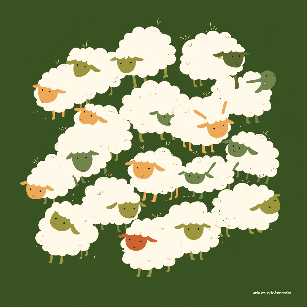Sheep Shine original repeating artwork