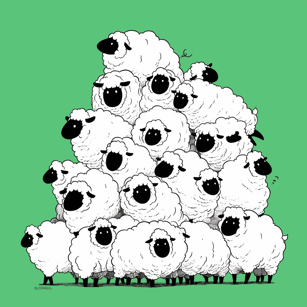 Sheep Kick original repeating artwork