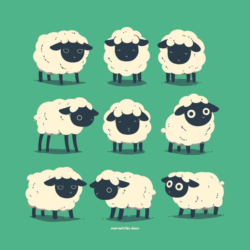 Sheep Mono original repeating artwork