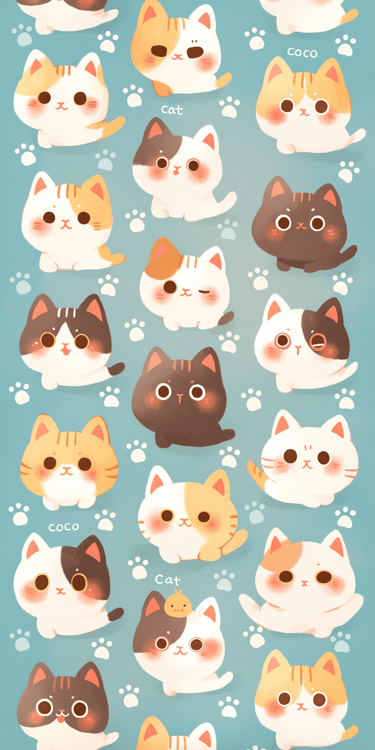 Cat 369 original repeating artwork