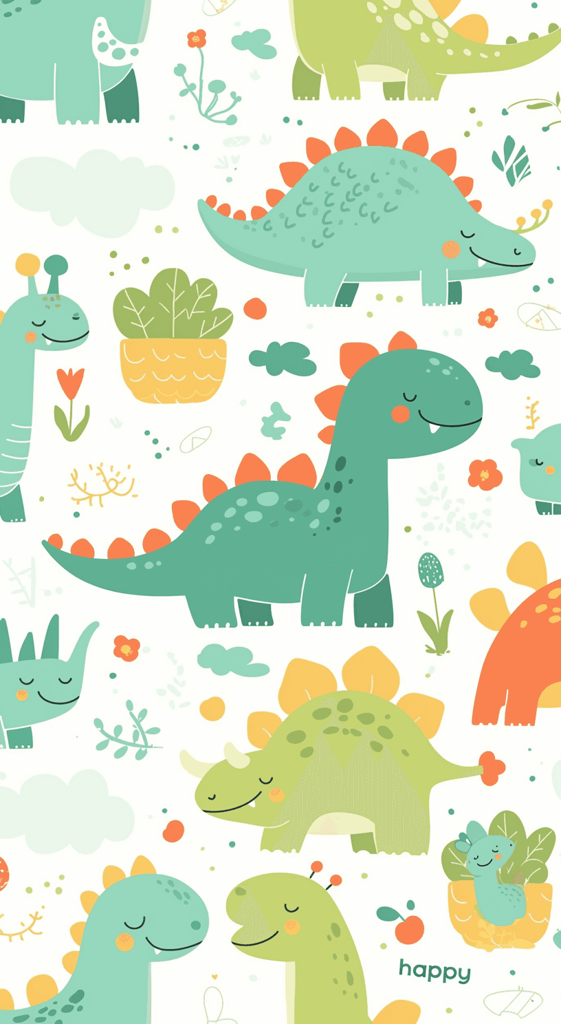 Dinosaur Dawn original repeating artwork