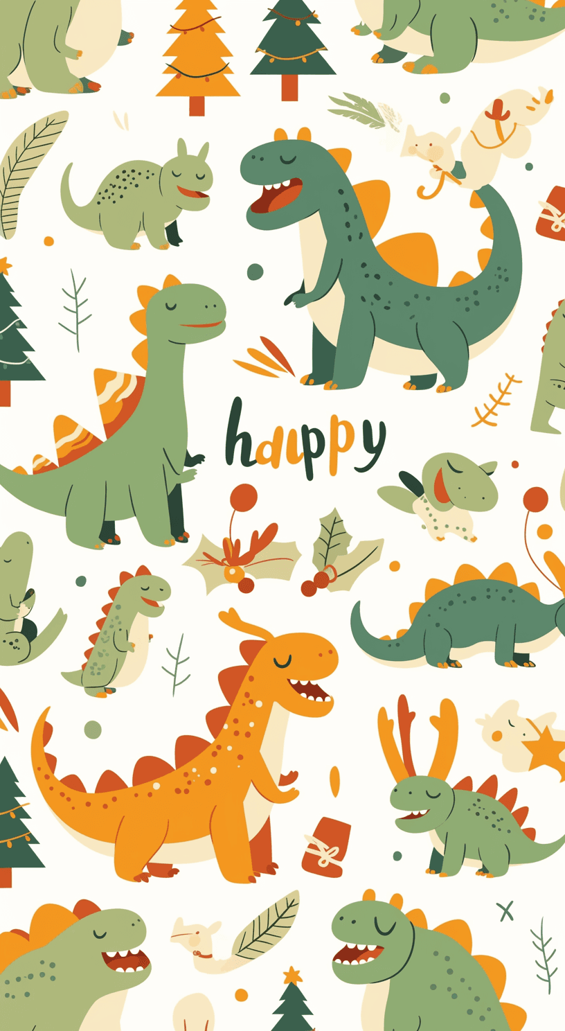 Dinosaur Shine On original repeating artwork