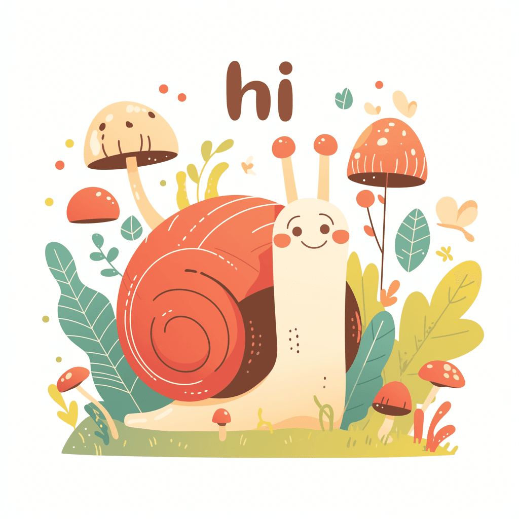 Snail Picnic original repeating artwork