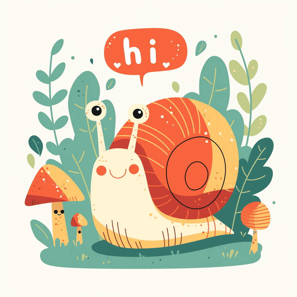 Snail Parade original repeating artwork