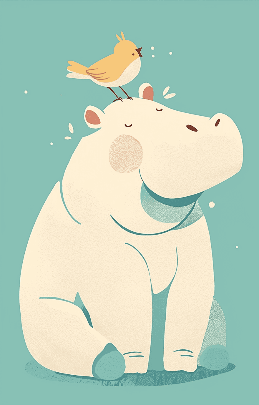 Rhino Party original repeating artwork