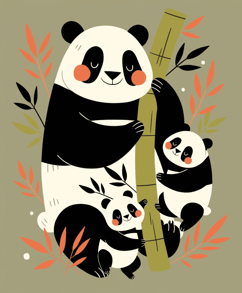 Panda Ride original repeating artwork