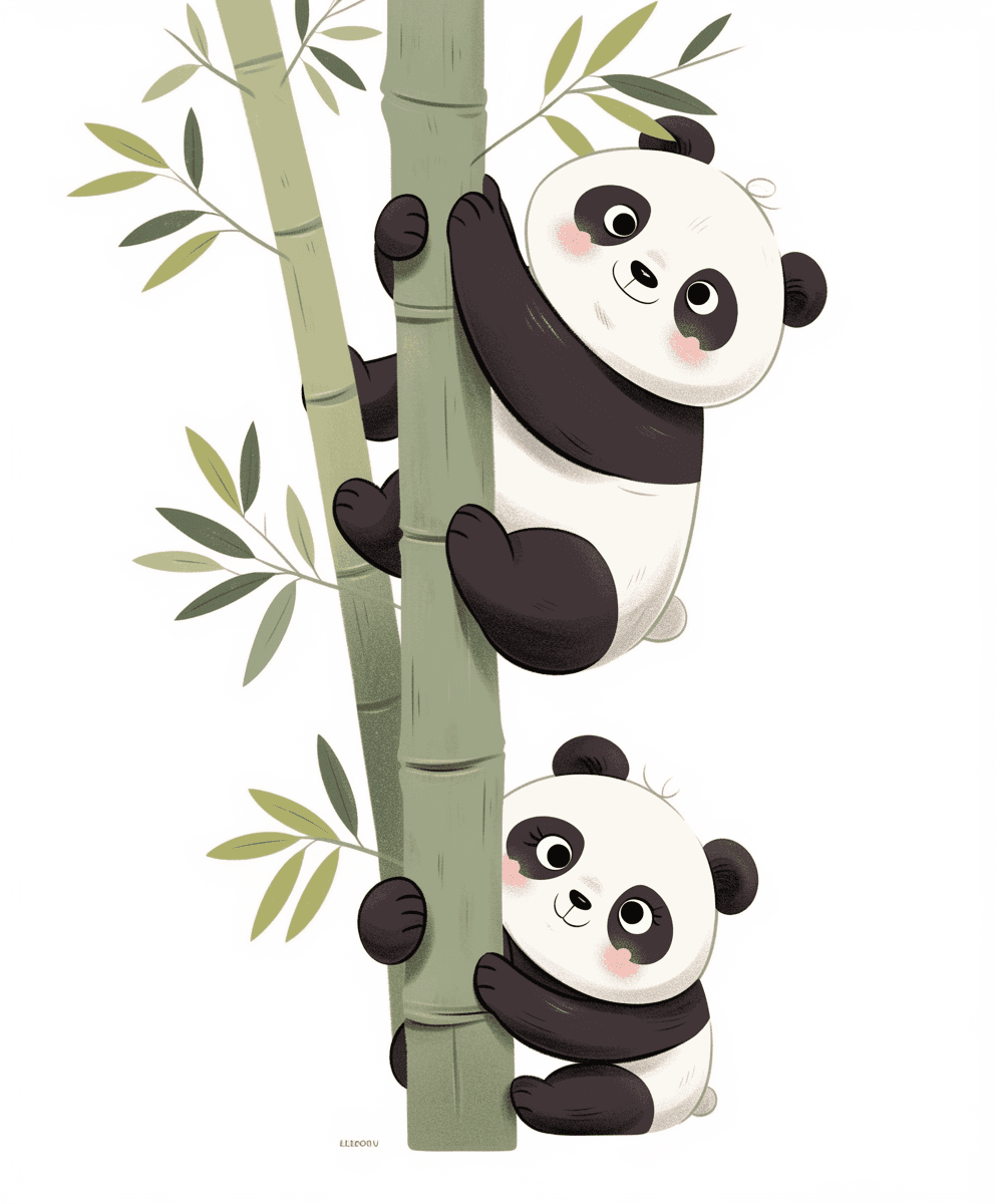Panda Parade original repeating artwork