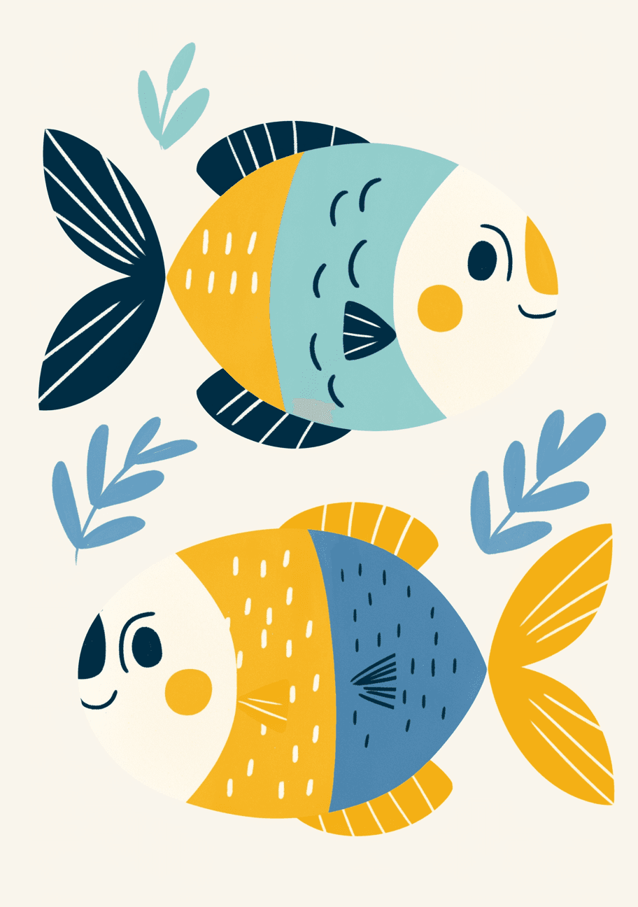 Fish Kick original repeating artwork