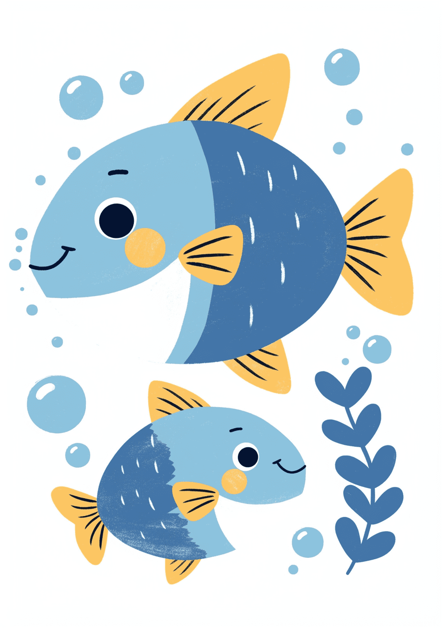 Fish Session original repeating artwork