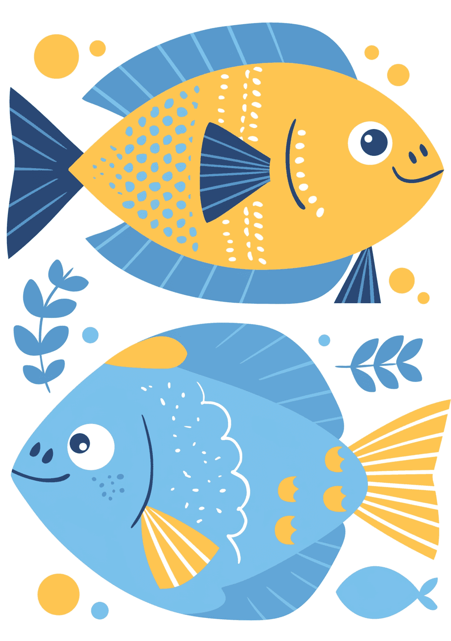 Fish Bounce original repeating artwork