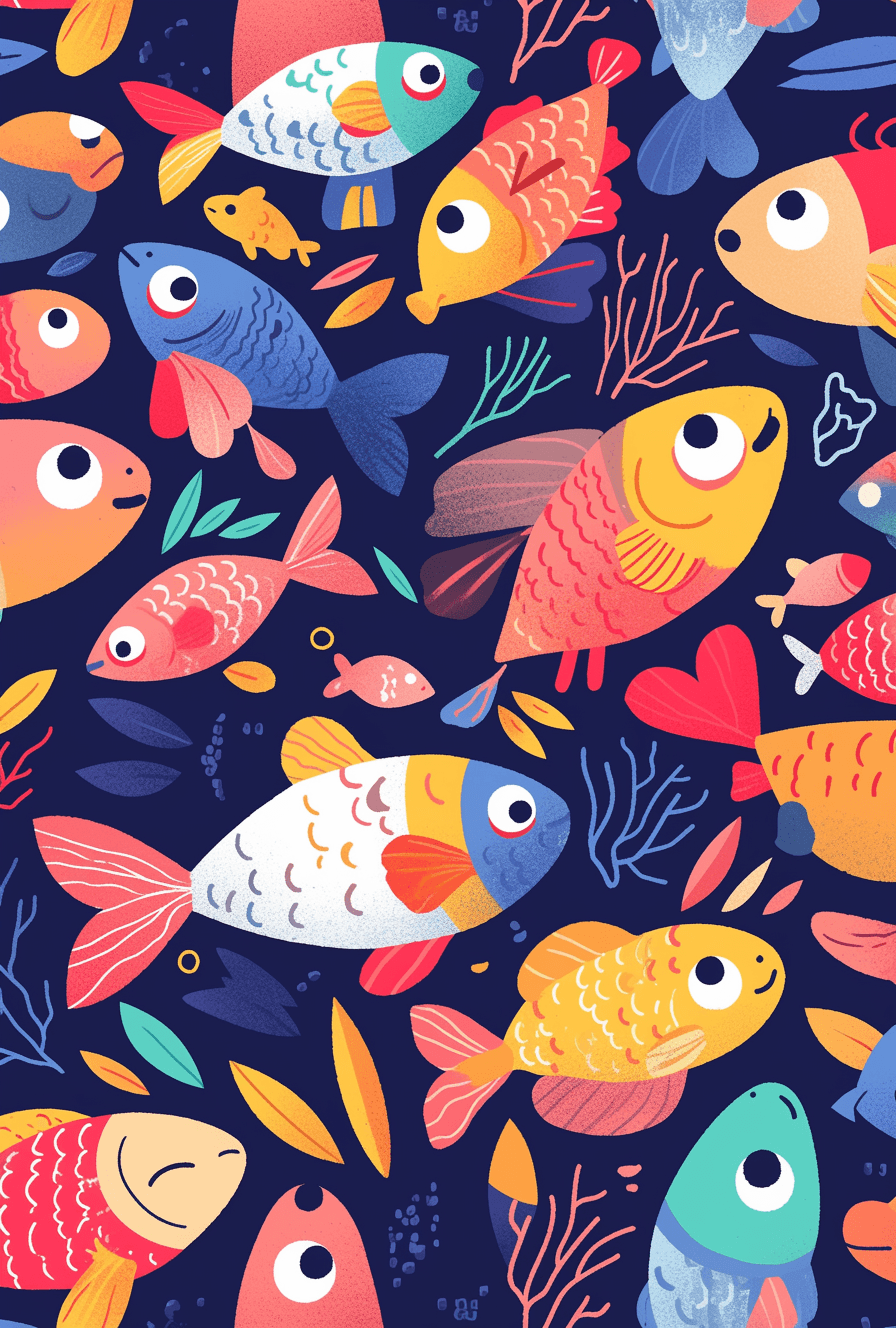 Fish Dash original repeating artwork