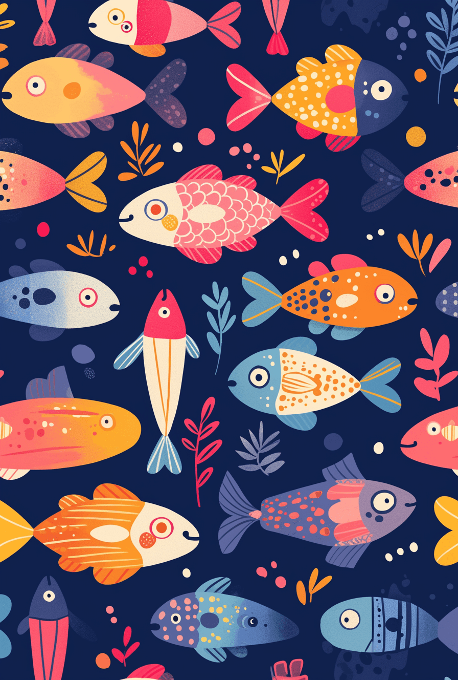 Fish Loop original repeating artwork