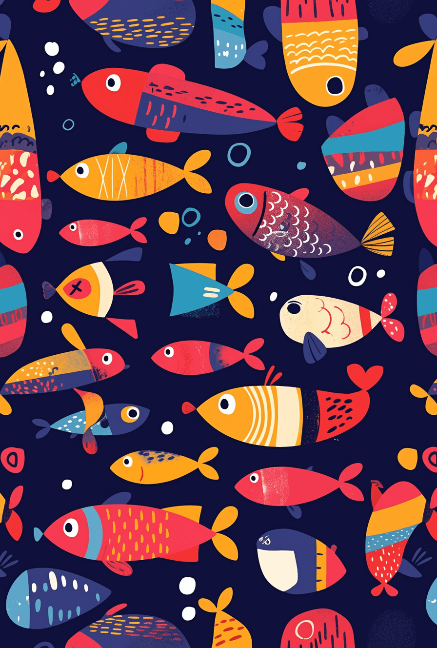 Fish Echo original repeating artwork