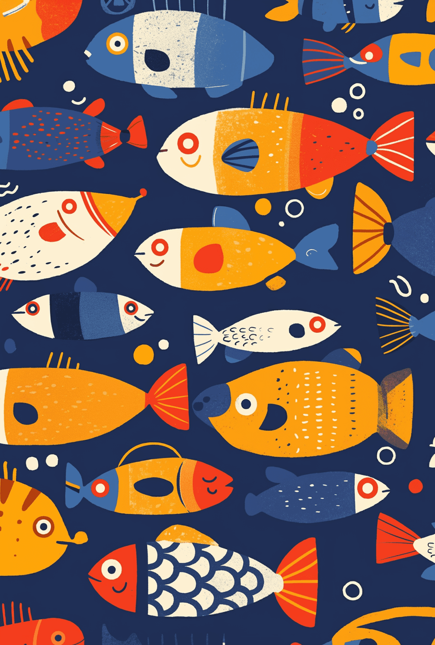 Fish Hue original repeating artwork