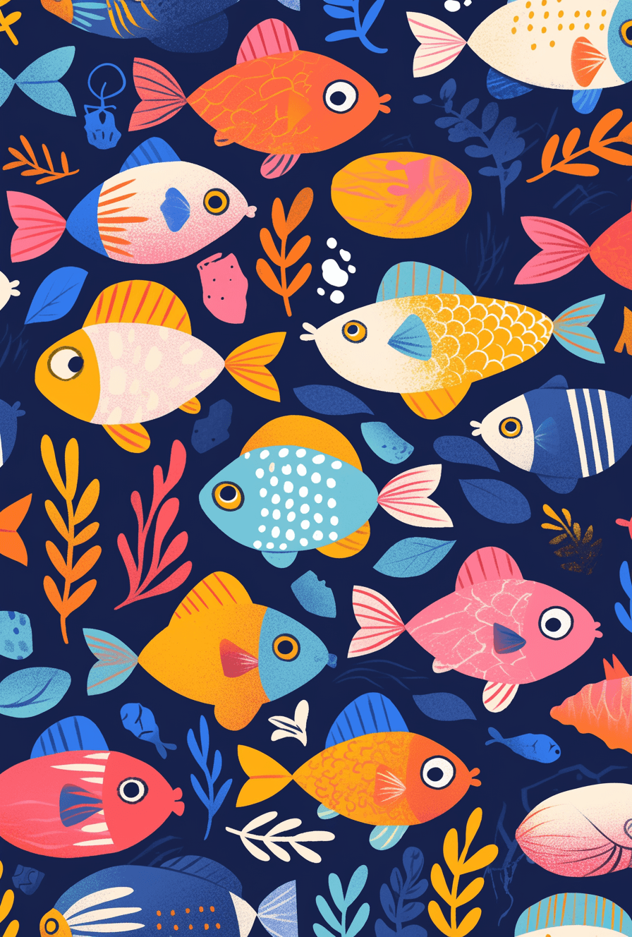Fish Carnival original repeating artwork