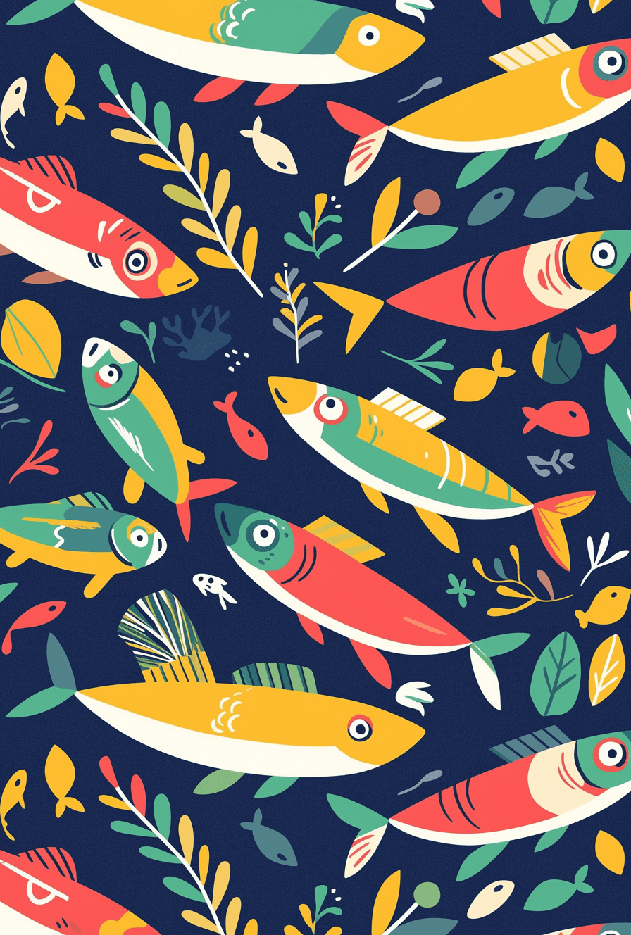 Fish Buzz original repeating artwork