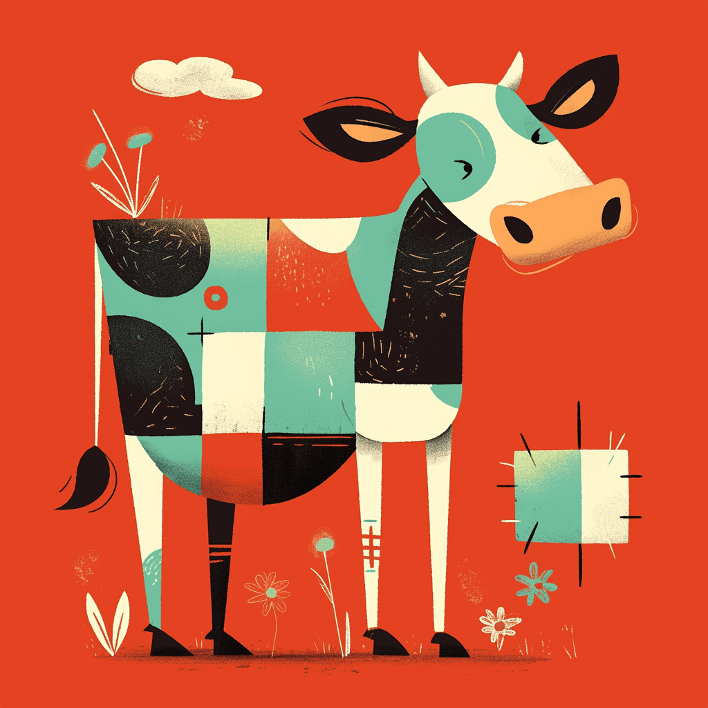Cow Pals original repeating artwork