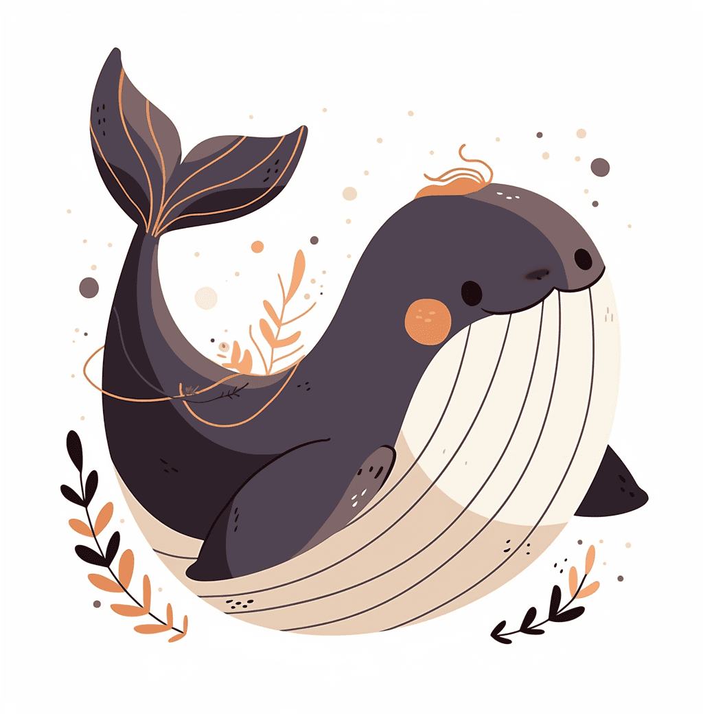 Whale Pals original repeating artwork