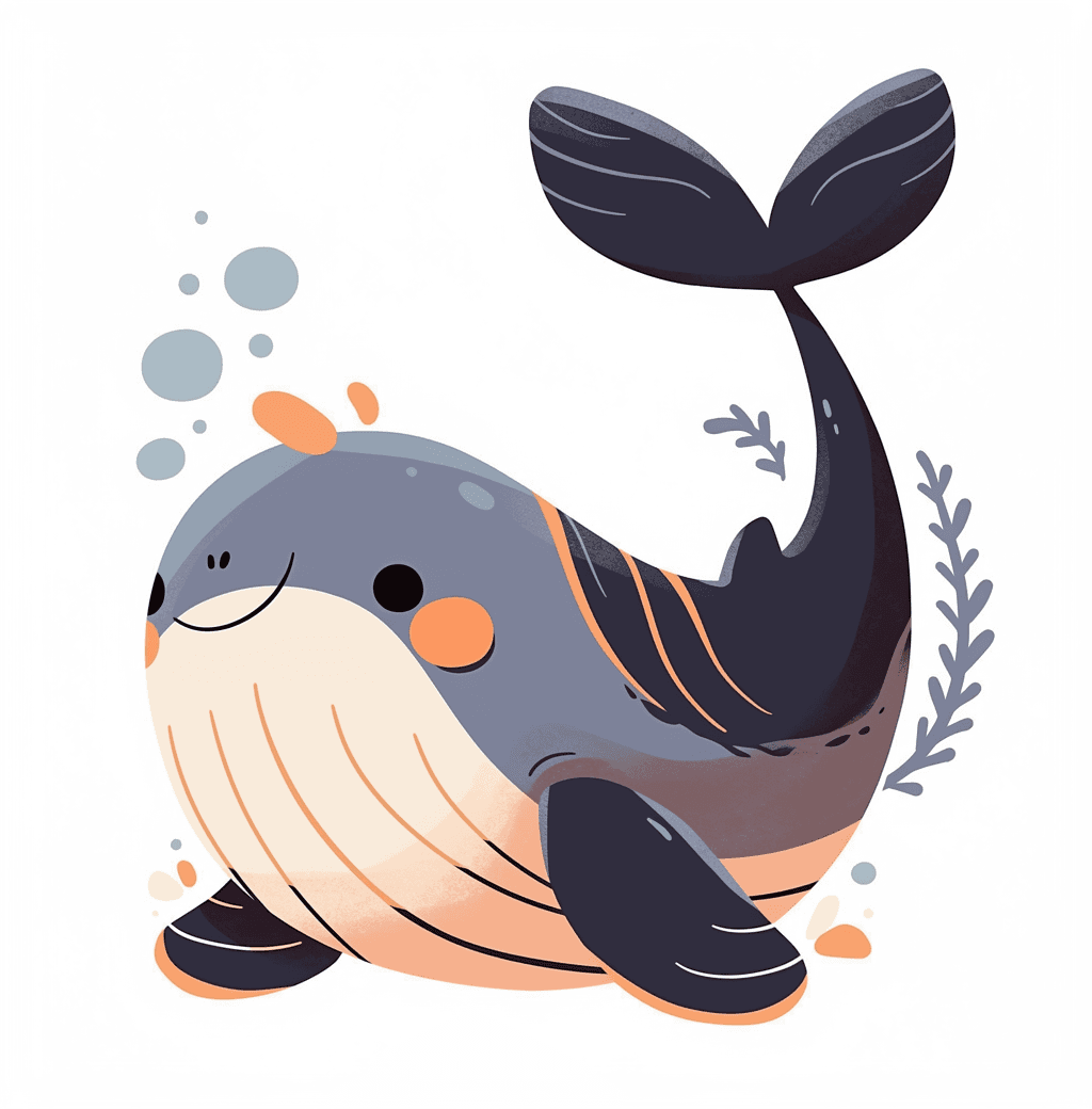 Whale Parade original repeating artwork