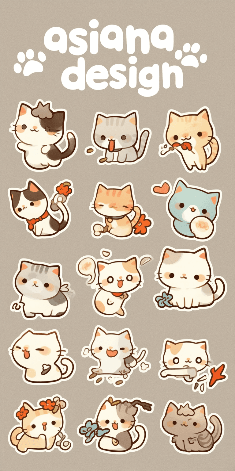 Cat 123 original repeating artwork