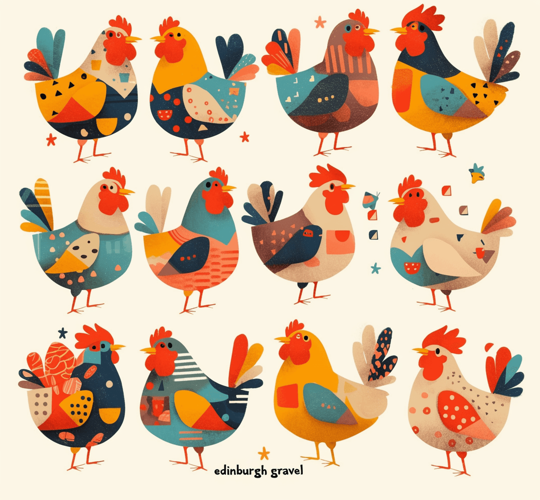 Chicken Snap original repeating artwork