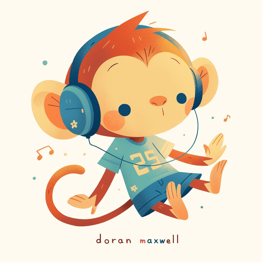 Monkey Kick original repeating artwork