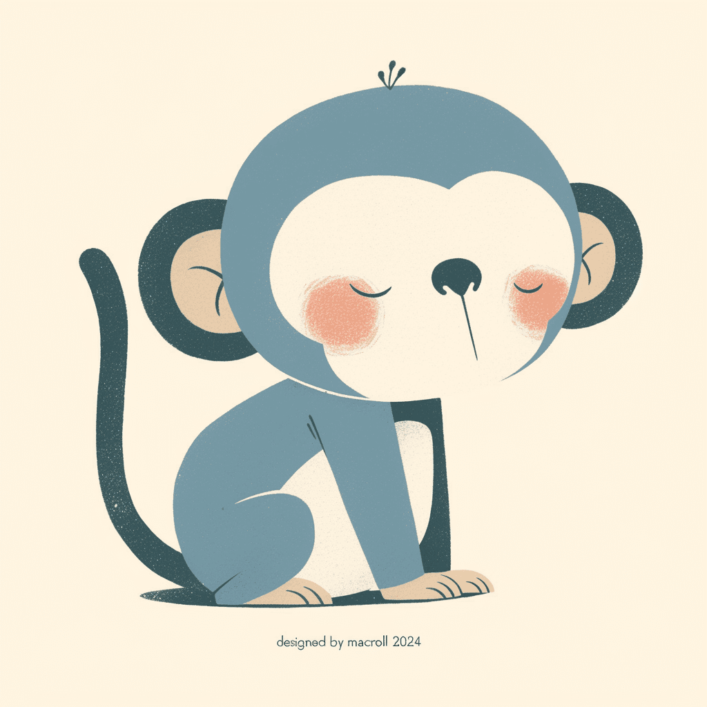 Monkey Glide original repeating artwork