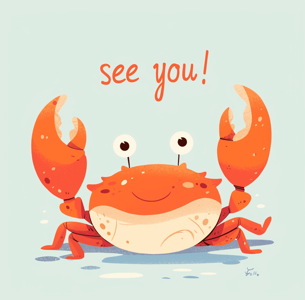 Crab Rhythm original repeating artwork