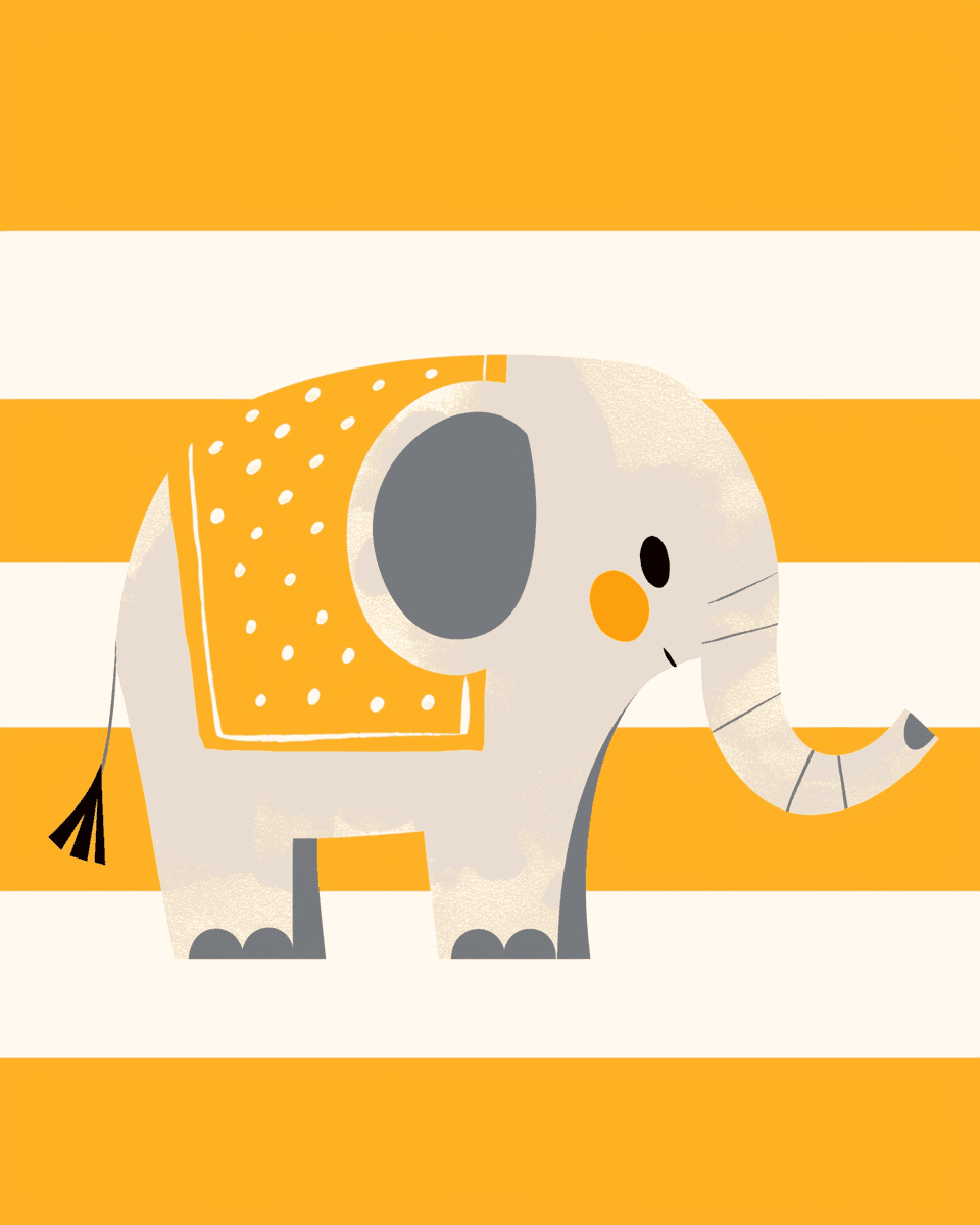 Elephant Buzz original repeating artwork
