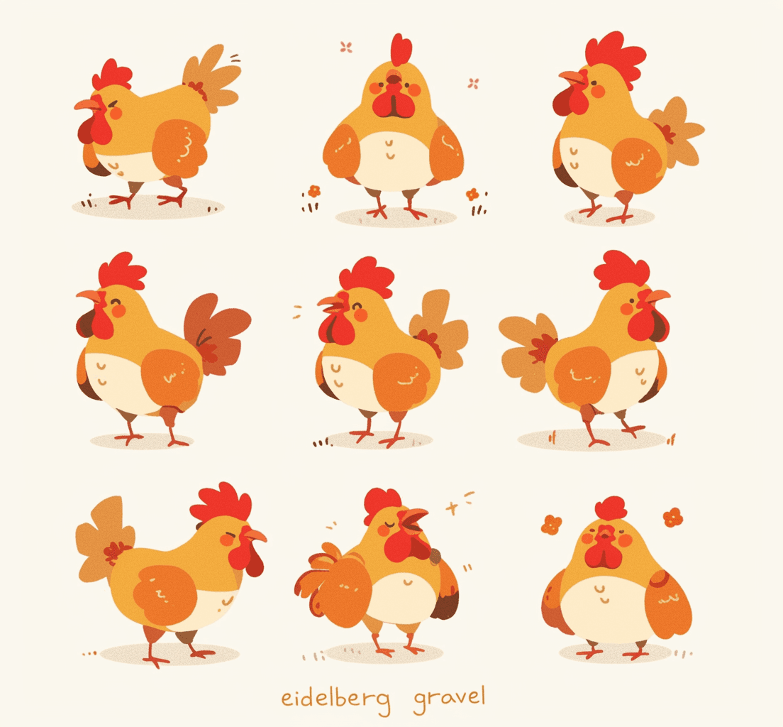 Chicken Flare original repeating artwork